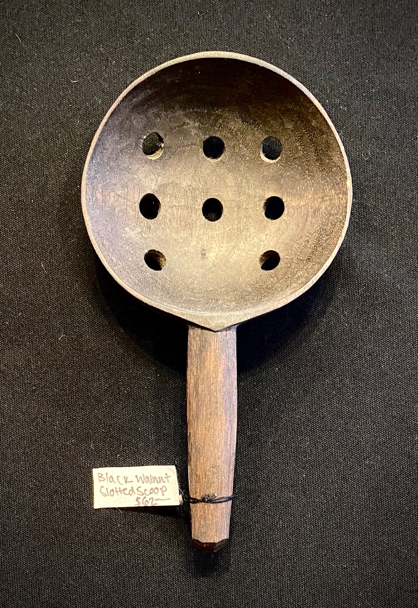 Black Walnut Slotted Scoop | Darien Flores