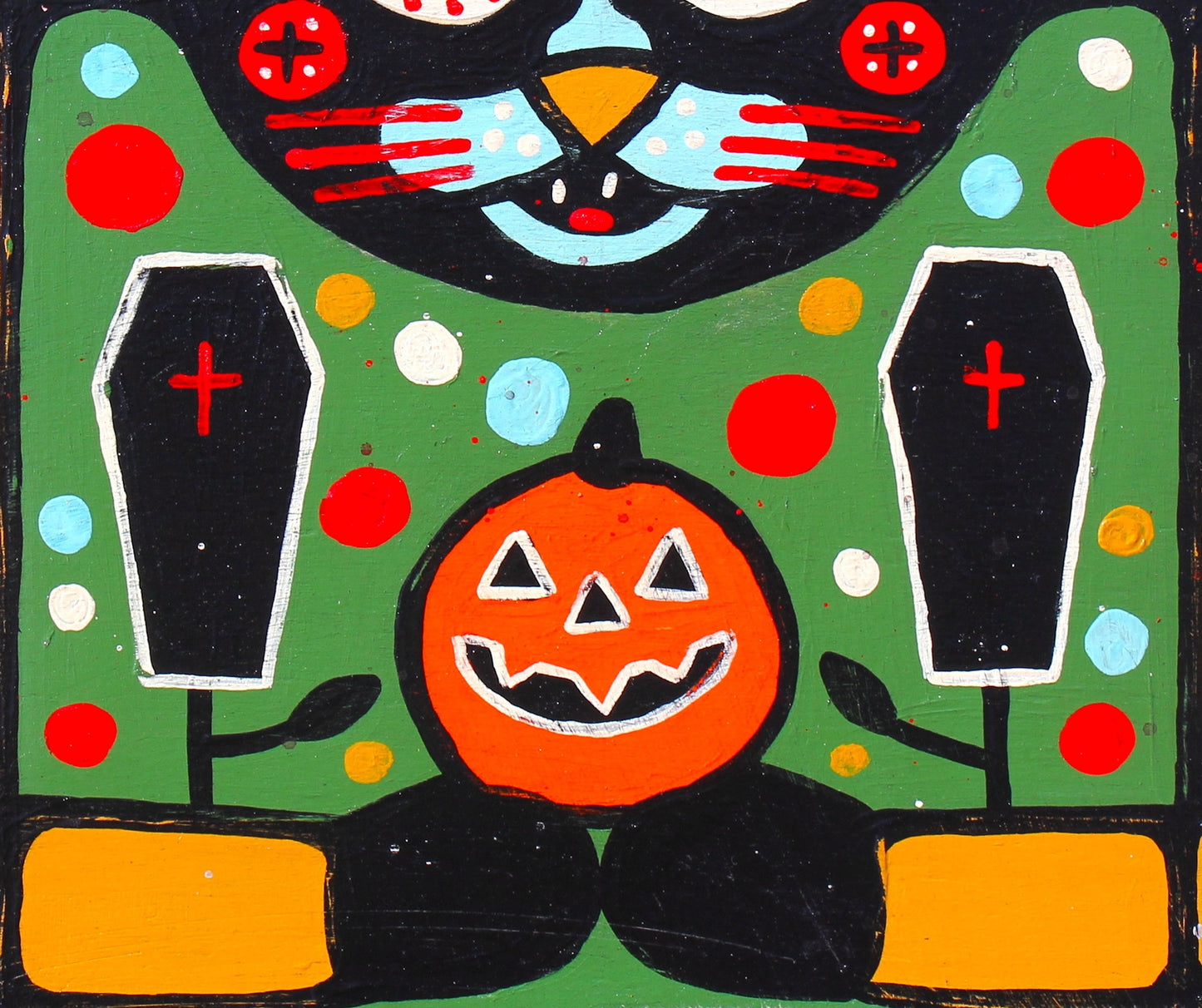 Black Cat Holding A Pumpkin Print | Mike Egan
