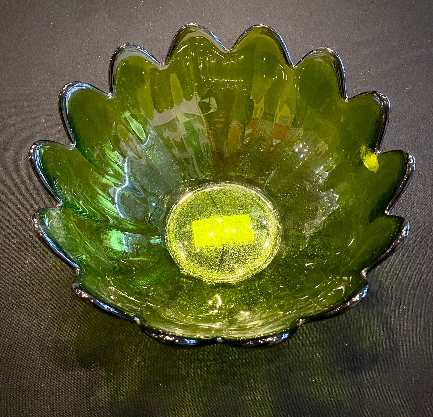 Scalloped Green Glass Bowl Set | Blenko