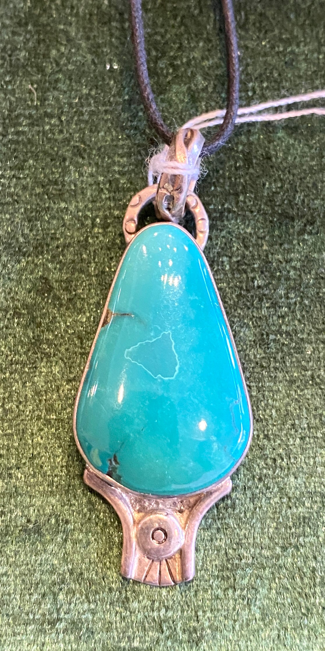 Teardrop Turquoise in Silver Pendant Necklace | Rob Riffe