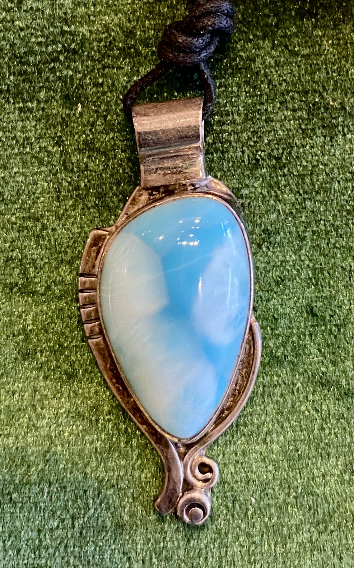 Larimar in Silver Pendant Necklace | Rob Riffe