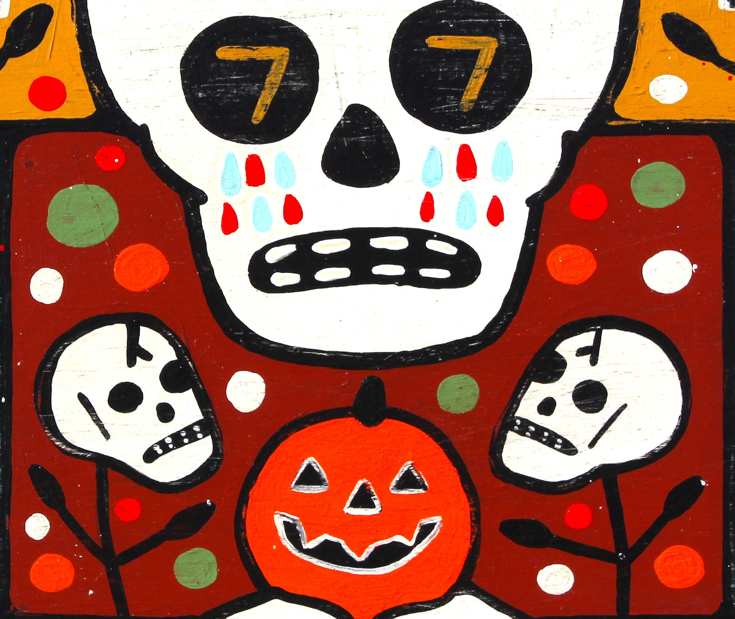Skeleton Holding A Pumpkin Print | Mike Egan