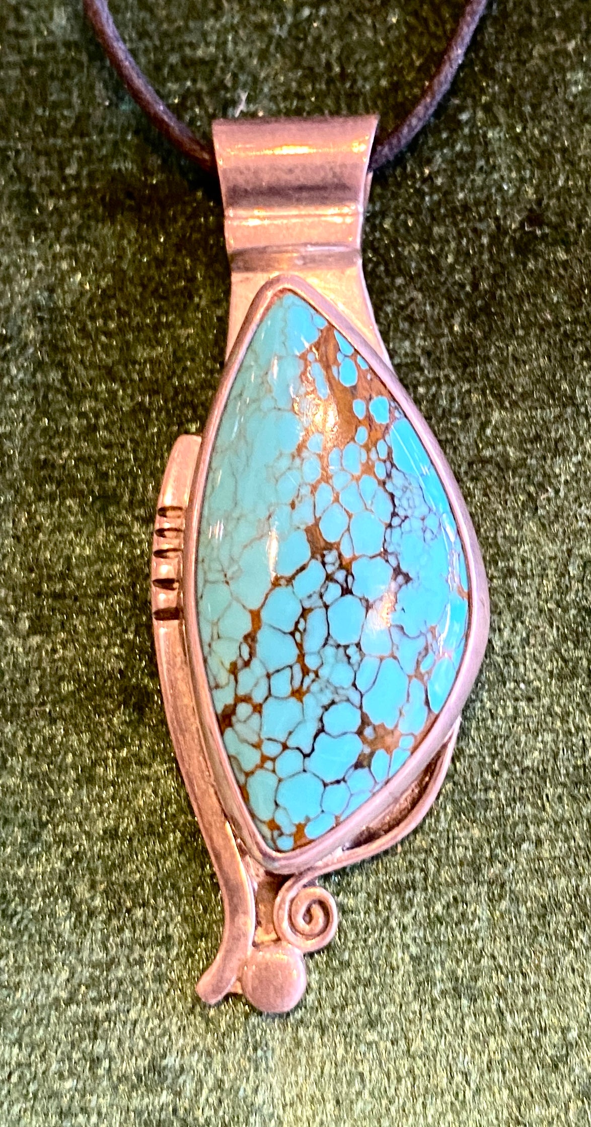Turquoise in Silver Pendant Necklace | Rob Riffe