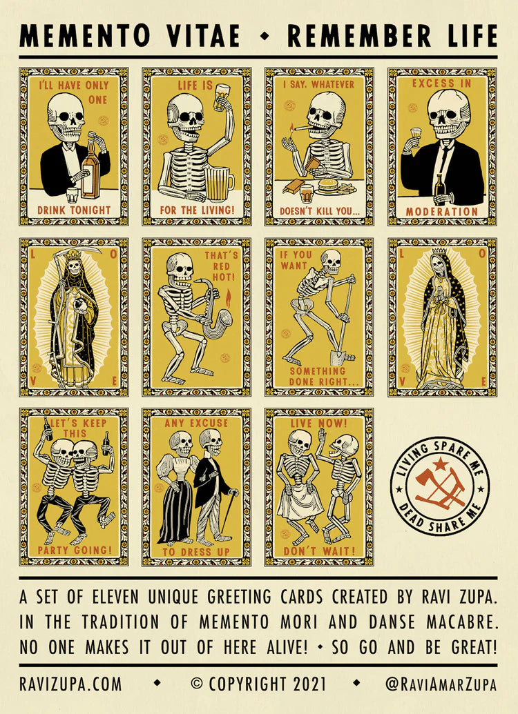 Ravi Zupa Greeting Cards | Skeletons
