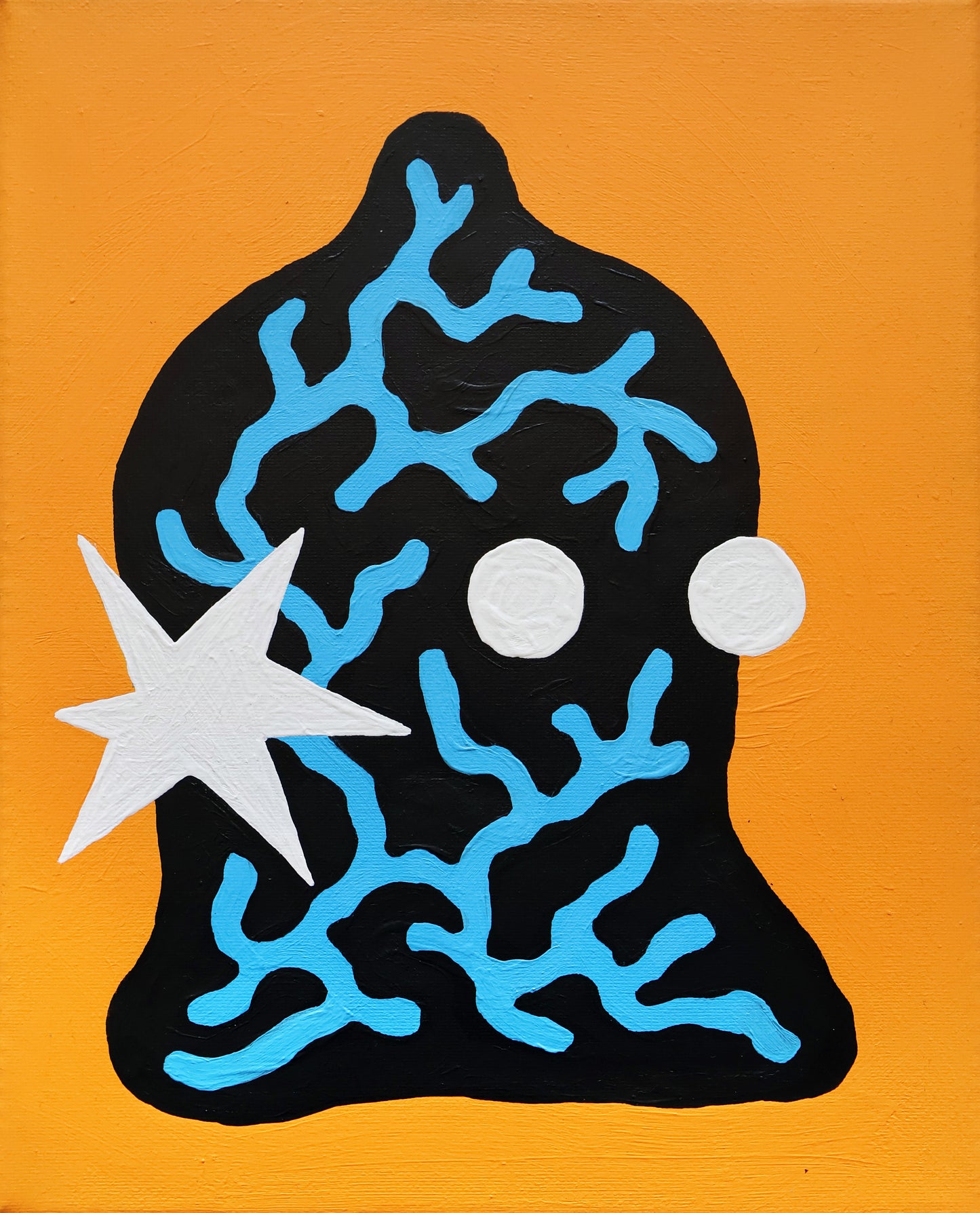Mask Yellow painting | Joost Van Der Spek