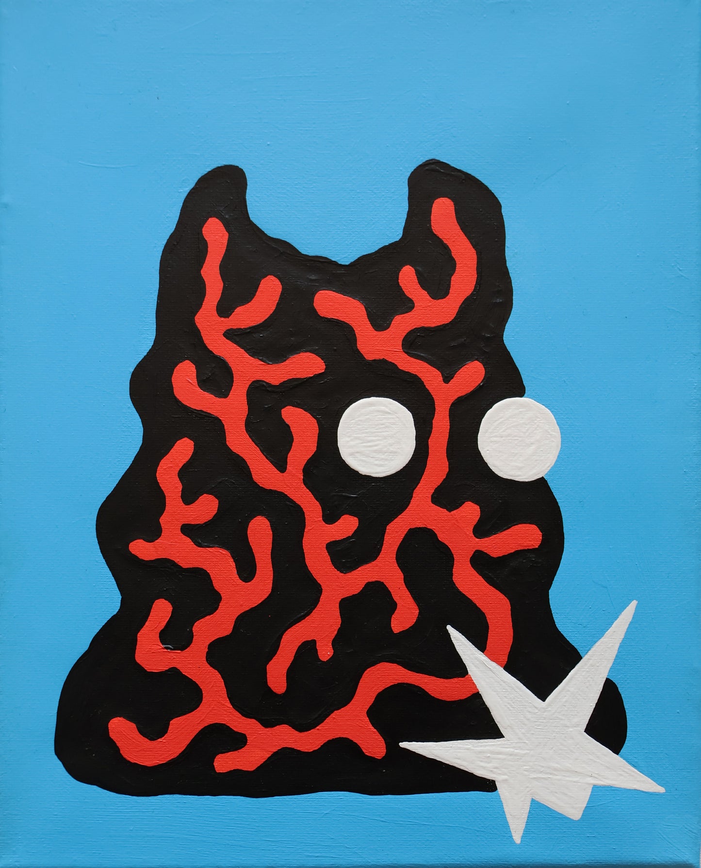 Mask Blue painting | Joost Van Der Spek