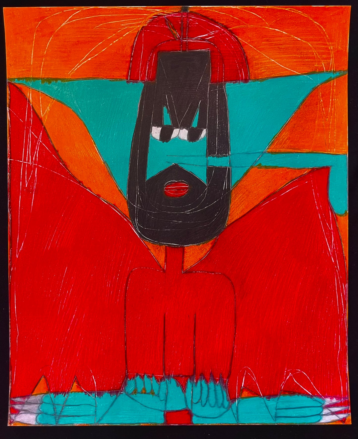Winged Monster on Orange | Anthony Coleman
