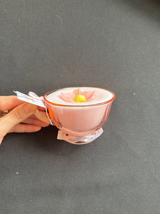 Vintage pink princess tea cup candle | Cybergother