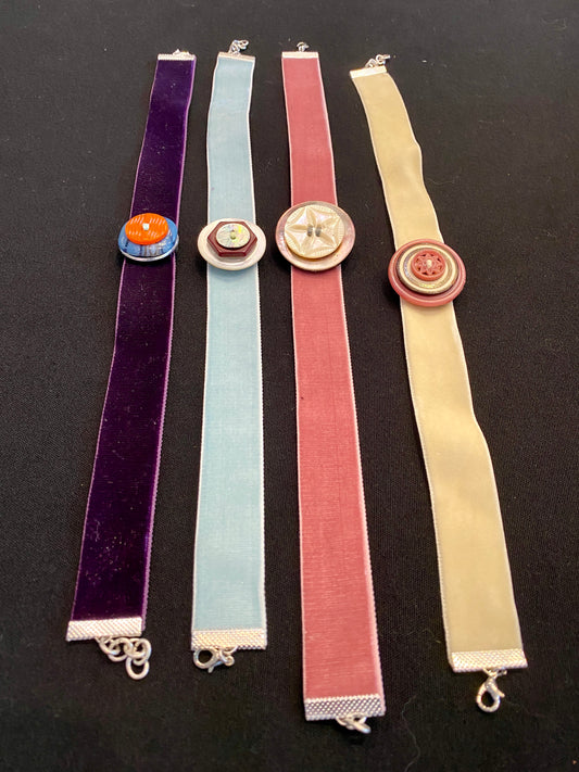 Button choker necklaces  |  Alison Brown