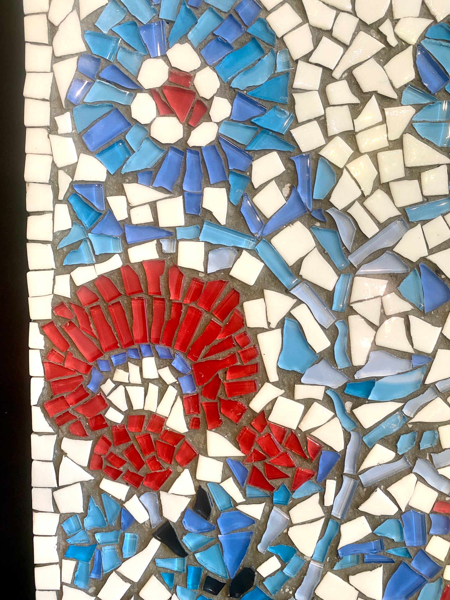 Blue Roses tile mosaic by Narwez Yarvas