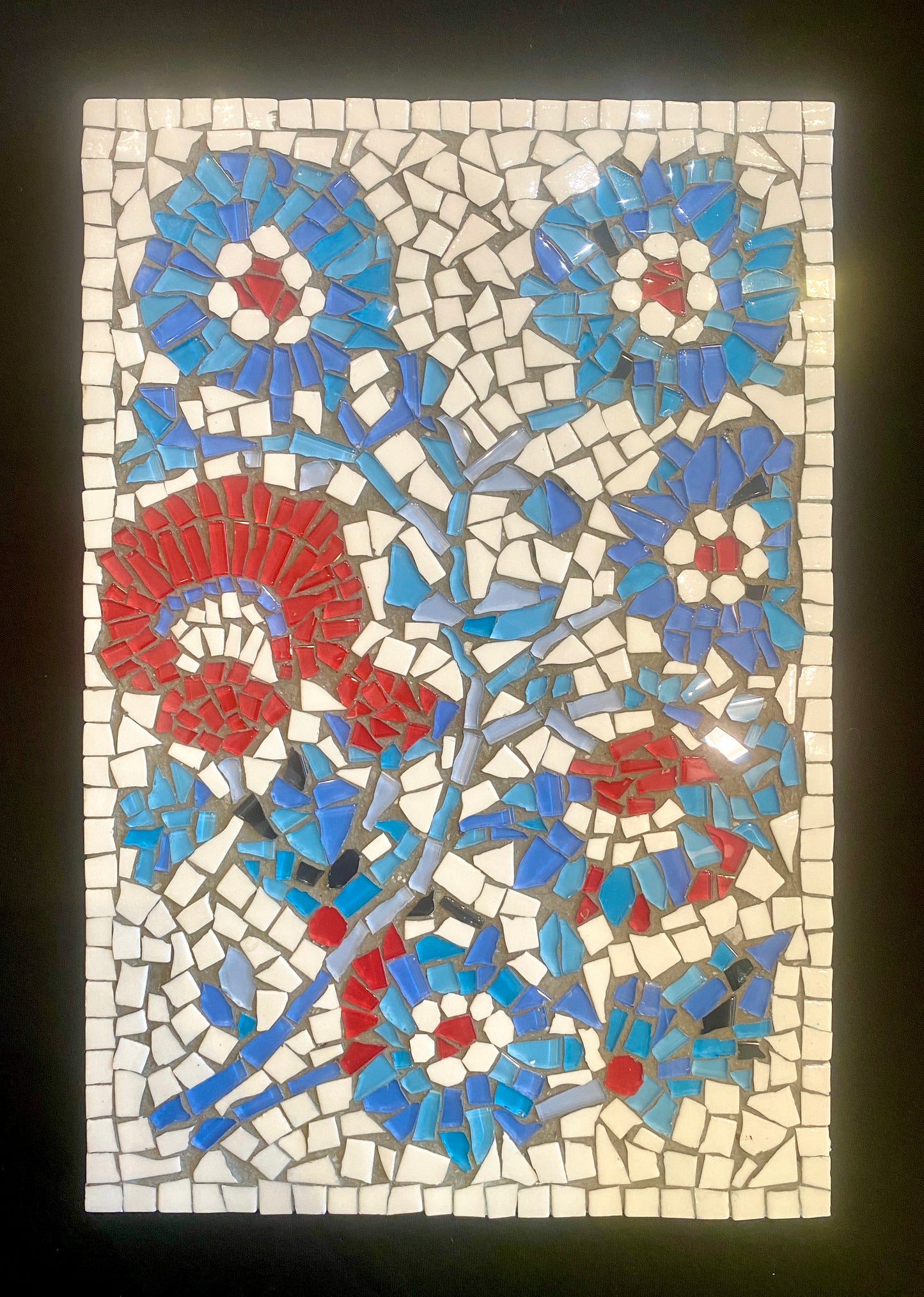 Blue Roses tile mosaic by Narwez Yarvas