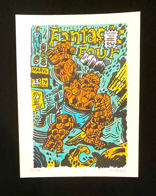 Fantastic Four silkscreen print | Mark Todd and Esther Pearl Watson
