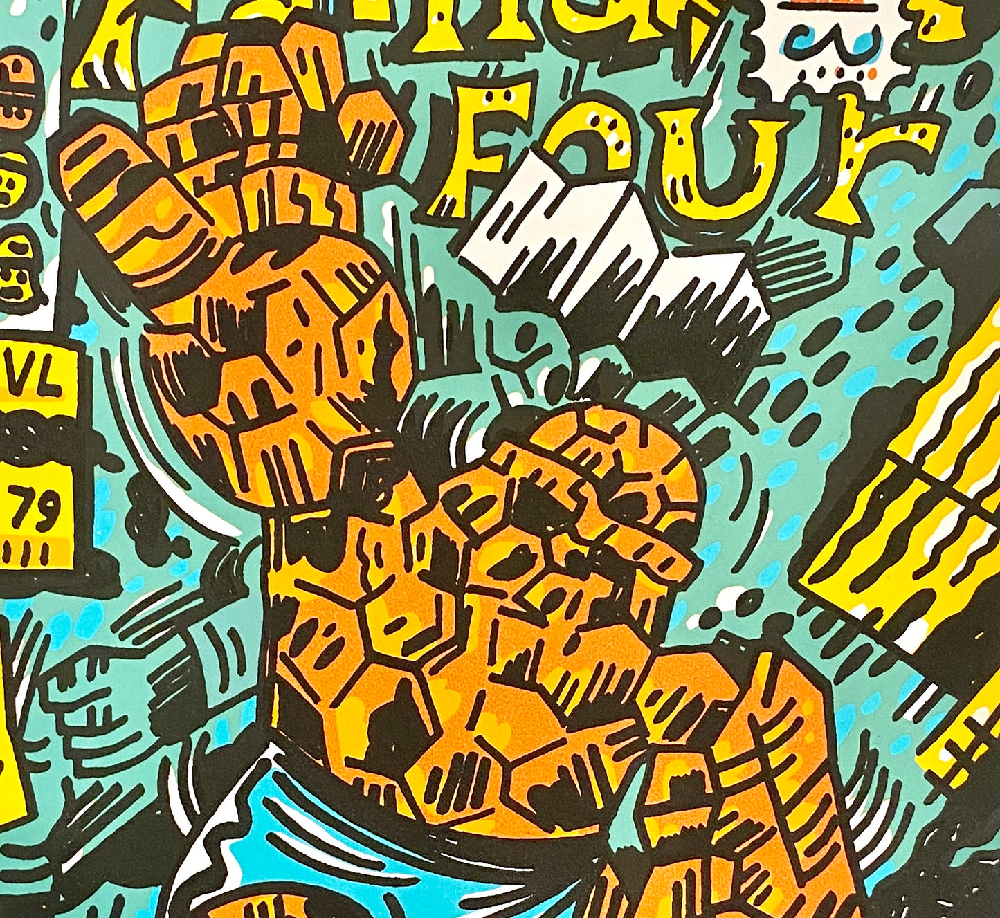 Fantastic Four silkscreen print | Mark Todd and Esther Pearl Watson