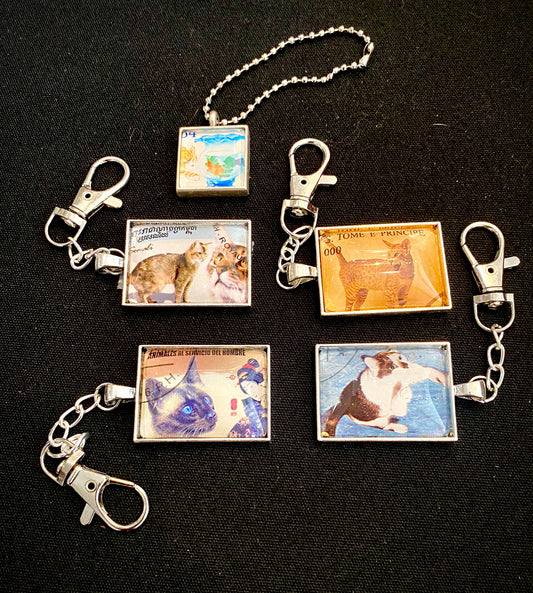 Cat Stamp Keychains | Cybergother