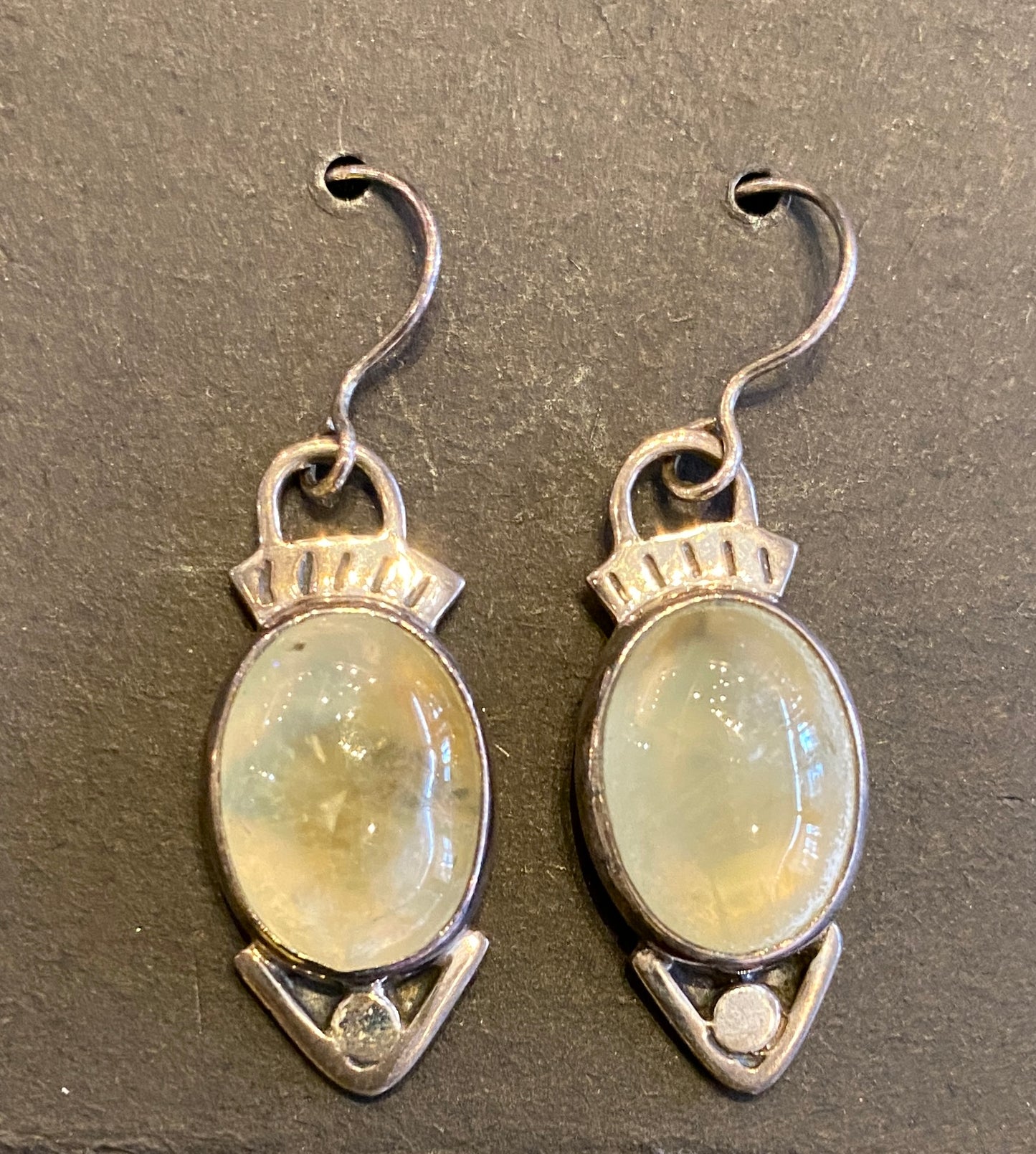 Prehnite Silver Earrings