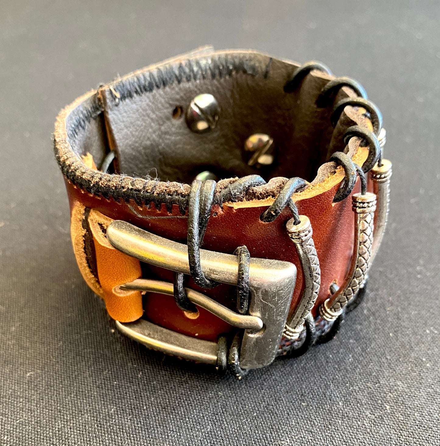 Leather and metal bracelet  |  Valerie Vavrock