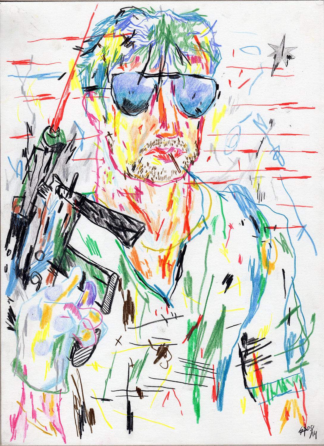 Sylvester Stallone original drawing | Silio Durt