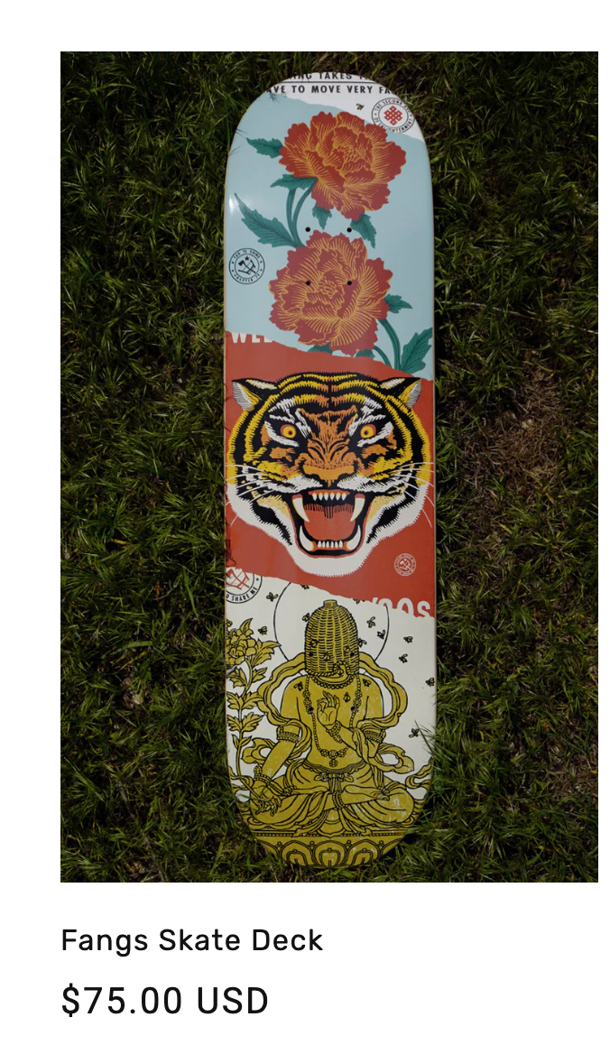 Fangs skateboard deck